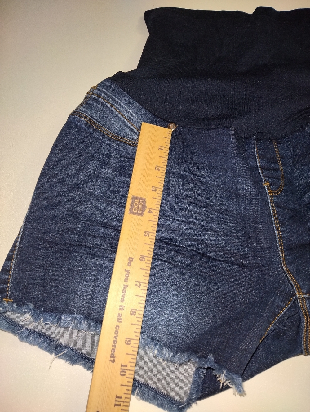 Haute MaMa Women's Maternity Dark Blue  Denim Shorts Size X-large - Picture 3 of 5